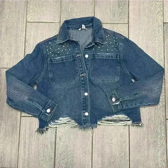 Cato Jackets & Blazers - Cato Jean Jacket with Rhinestones size Medium